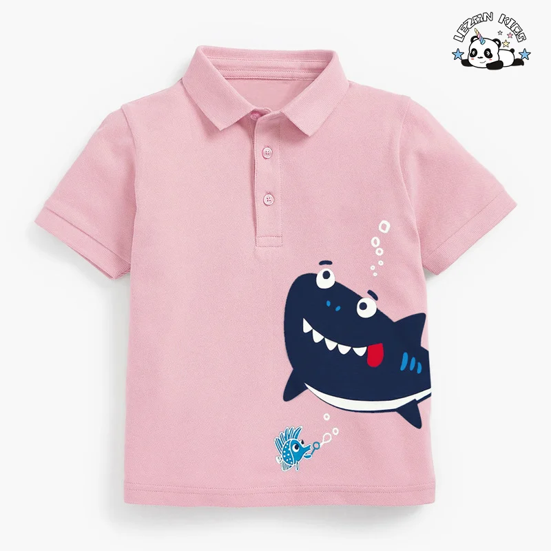 LEZONKIDS - Customized Own Style Short Sleeve Children Suit Turndown Collar Casual Boy Clothing Sets